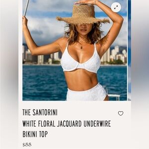 THE SANTORINI
WHITE FLORAL JACQUARD UNDERWIRE
BIKINI TOP